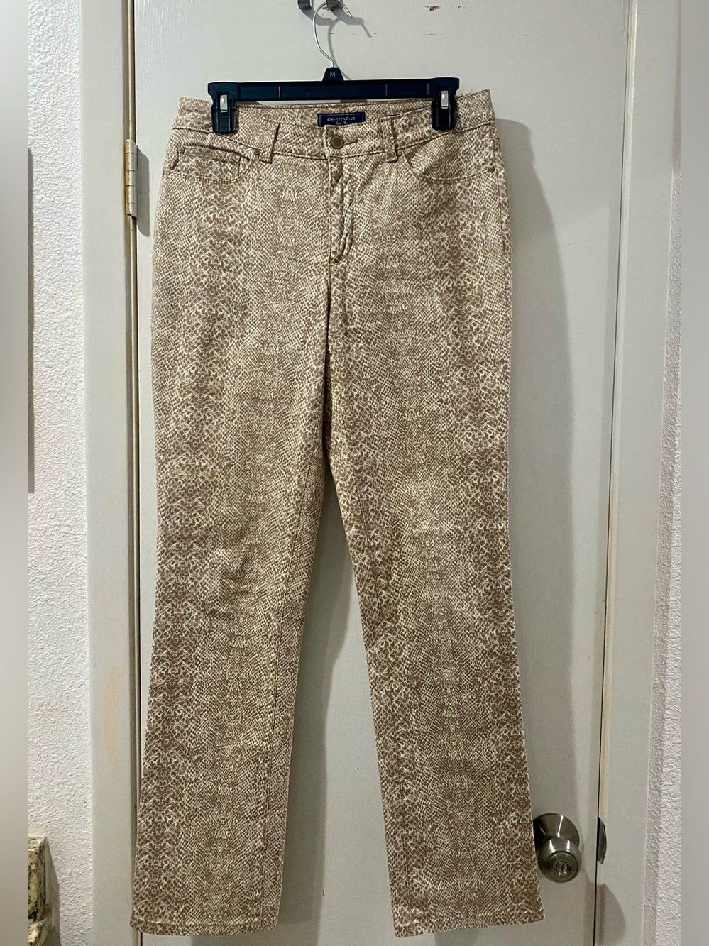 Charter Club Beige Snake-Print Jeans
